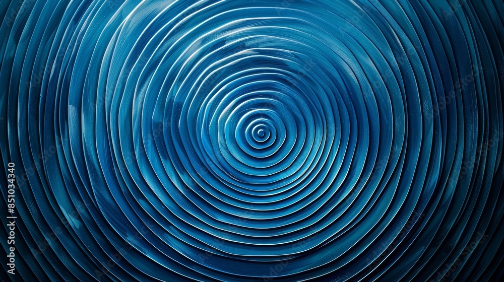 Pattern of blue concentric circles depth and movement Pattern of blue concentric circles depth and movement