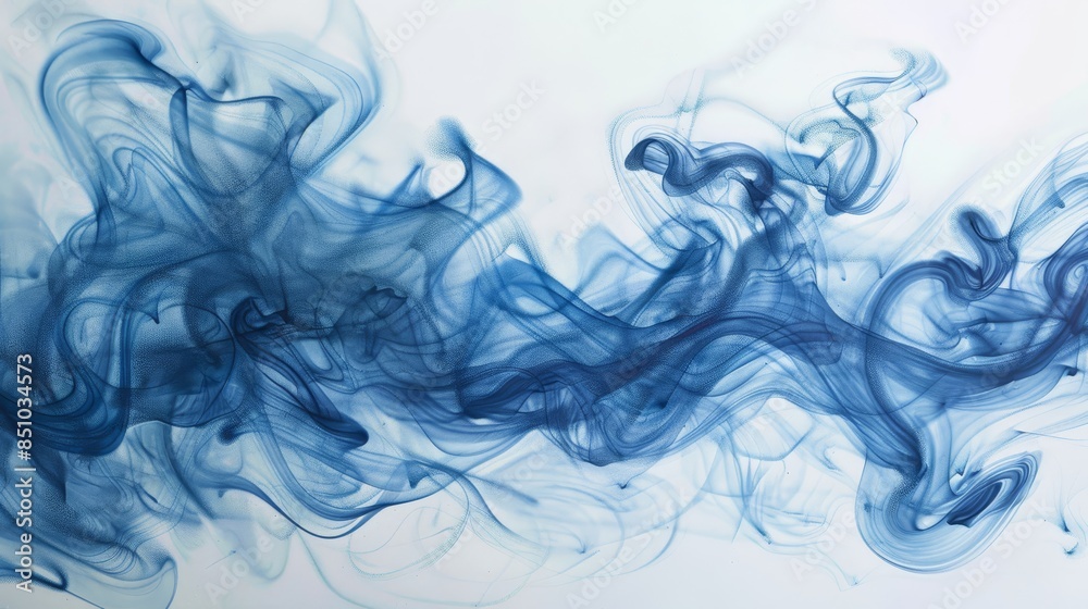 Abstract depiction of intertwining blue smoke tendrils Abstract depiction of intertwining blue smoke tendrils