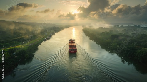 Panama Nature and the Connection with the Atlantic in the Panama Canal photo