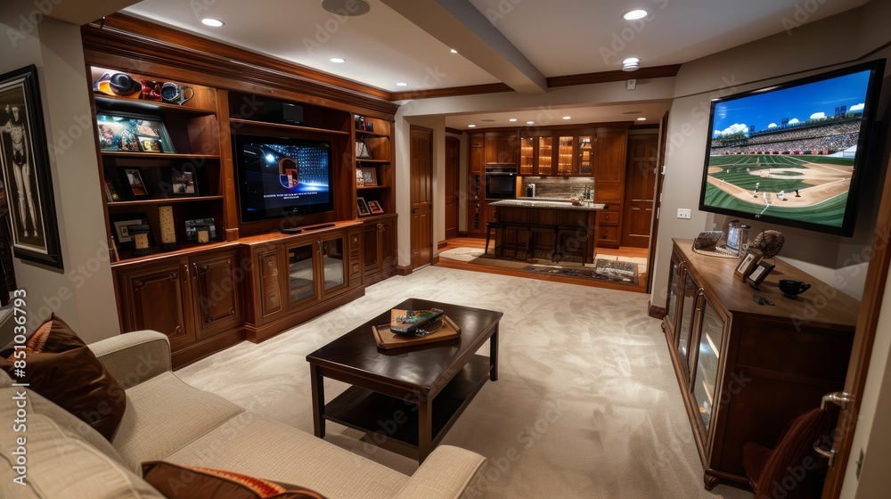 : Basement Remodel. A Finished Basement Transformed into a Cozy Entertainment Room.jpeg.jpeg : Basement Remodel. A Finished Basement Transformed into a Cozy Entertainment Room.jpeg.jpeg