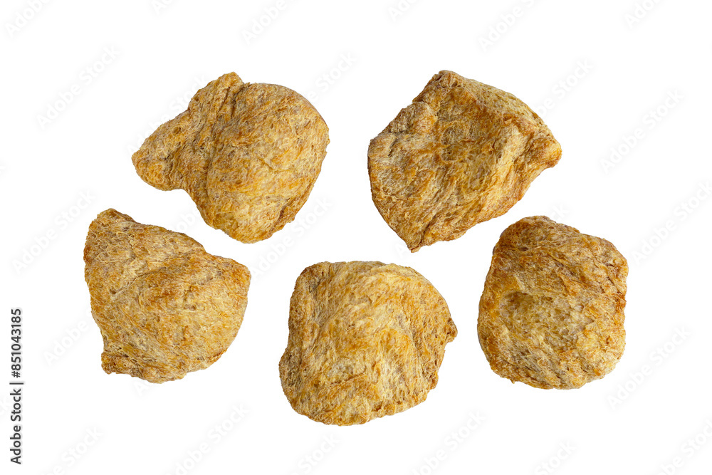 Textured soy protein on white background. Textured soy protein on white background.