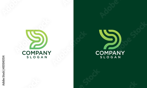 Abstract letter D Tech logo template