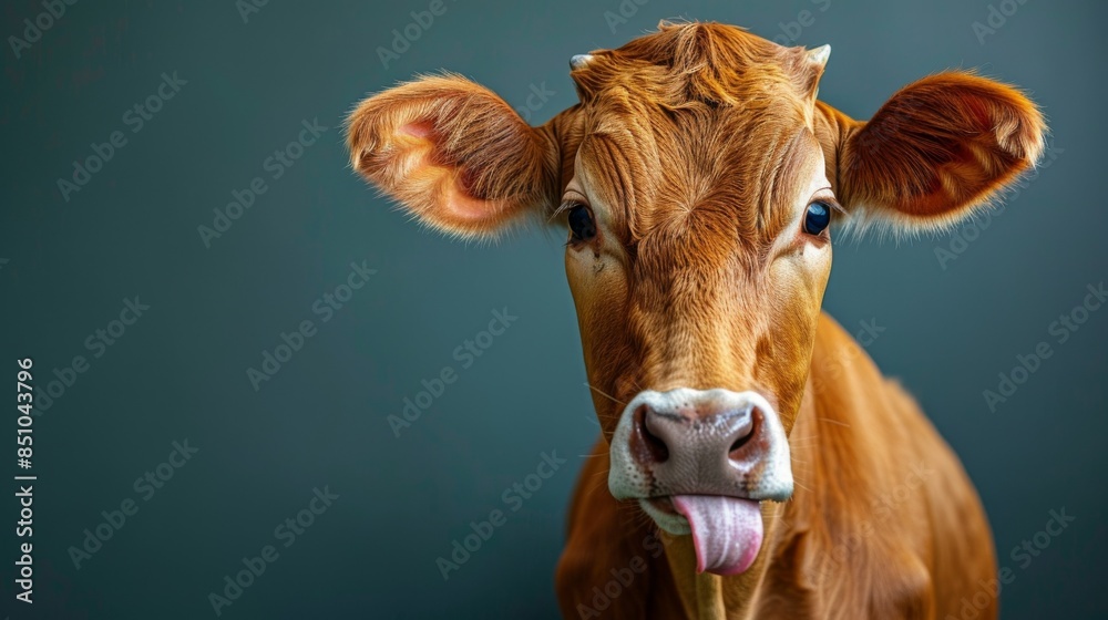 Funny Cow Sticking Out Tongue: A funny shot of a cow sticking its tongue out, with a cheeky expression. Funny Cow Sticking Out Tongue: A funny shot of a cow sticking its tongue out, with a cheeky expression.