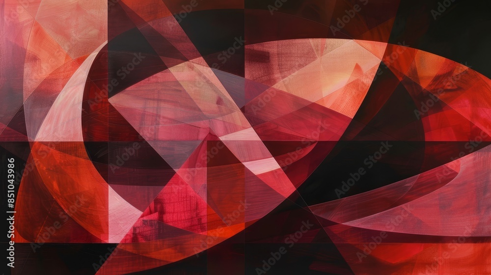 Crimson and vermillion abstract geometric dynamic Crimson and vermillion abstract geometric dynamic