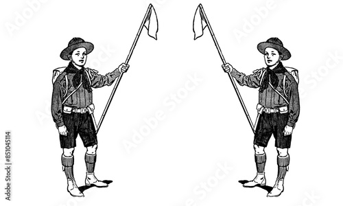 Vintage Vector Boy Scout Illustration