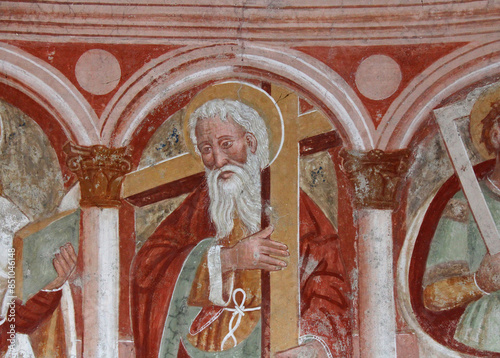 Sant'Andrea; affresco nell'abside della chiesa di Santo Stefano a Bizzozzero (Varese) photo