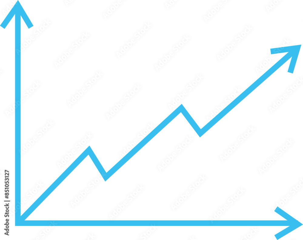 Blue line graph rising trend growth success chart. Business data increase financial progress presentation graphic. Simple blue white graph upward movement economic analysis Blue line graph rising trend growth success chart. Business data increase financial progress presentation graphic. Simple blue white graph upward movement economic analysis
