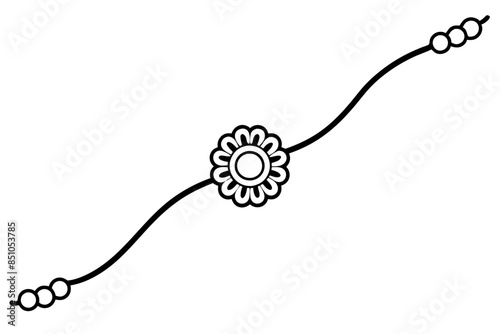 Rakhi line art vector illustration 