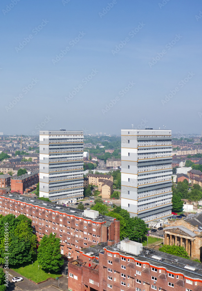 Fototapeta premium High rise council flats in Glasgow city