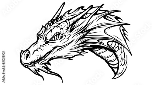 fierce isolated vector dragon head