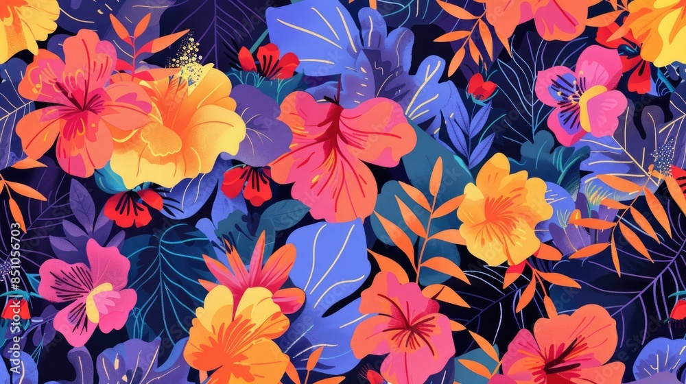 Vibrant seamless pattern for fabrics graphic design and backdrops Vibrant seamless pattern for fabrics graphic design and backdrops