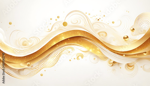 Gold goldene Wasser Welle dynamisch spritzig Tropfen Wirbeln flüssig Vorlage und Hintergründe, Wirbel kraftvoll leuchtend lebendig Energie geladen metallisch Honig glänzend rein Reichtum Luxus edel photo