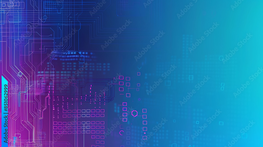 Neon Circuit Board Technology Background Neon Circuit Board Technology Background