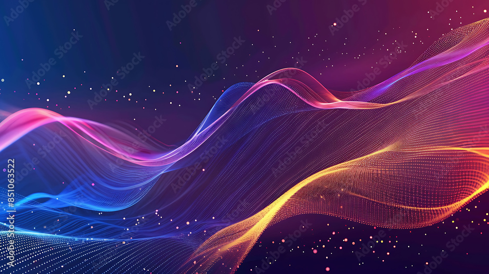 Fototapeta premium Vibrant Neon Waveform Abstract Background