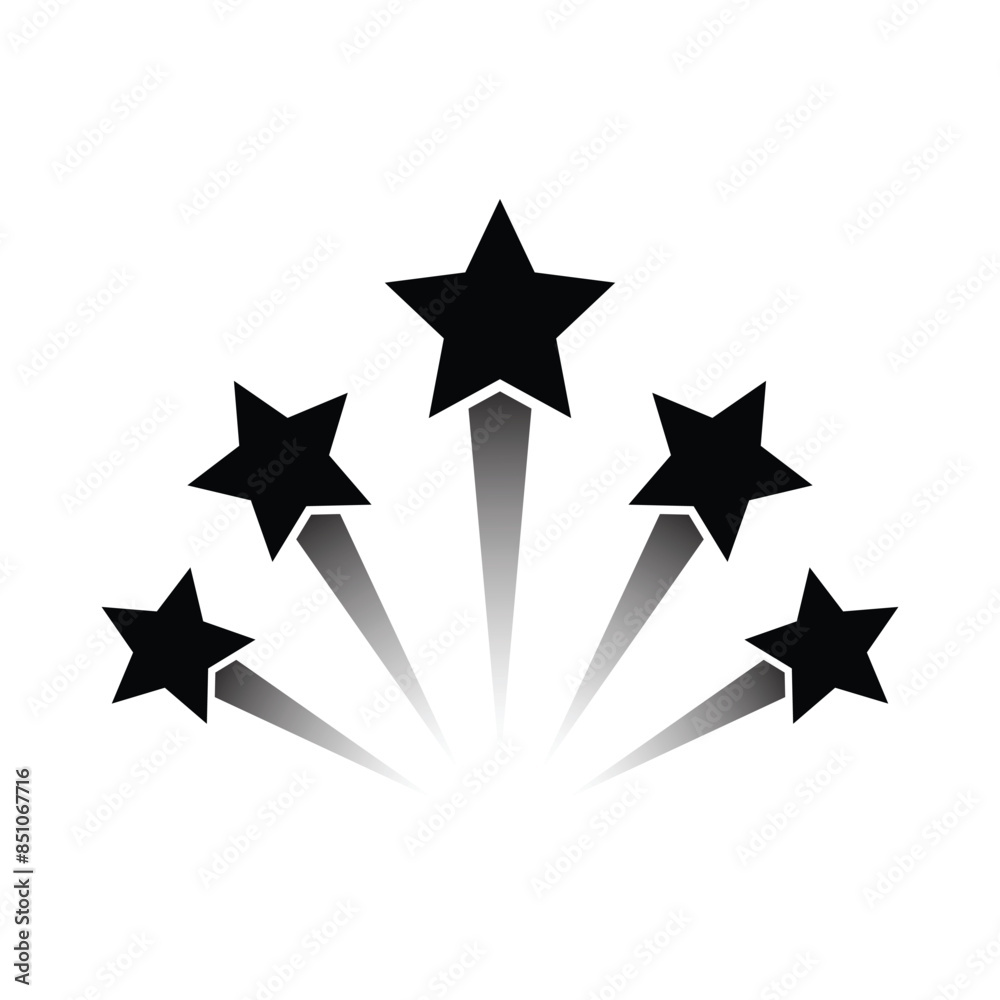 Rising star icon black with white background. Vector Illustration. Rising star icon black with white background. Vector Illustration.