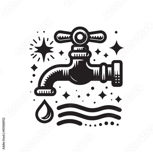 Water tap vector icon