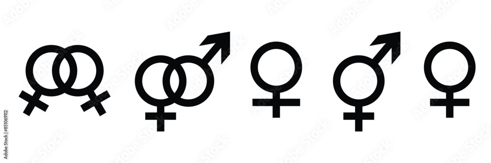 Set of gender icon symbol collection . Vector Illustration. Set of gender icon symbol collection . Vector Illustration.