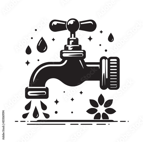 Water tap vector icon