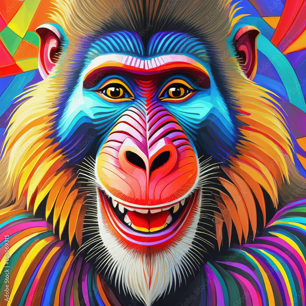 A mandrill smilling A mandrill smilling