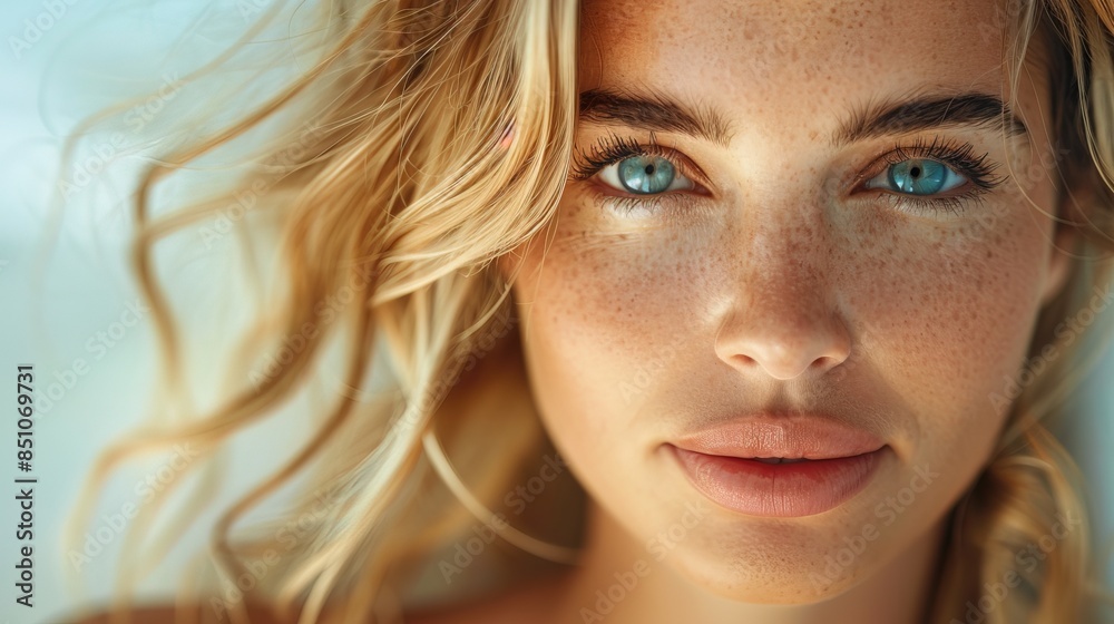 Fototapeta premium photo of beautiful blonde woman. skincare, spa concept, photo