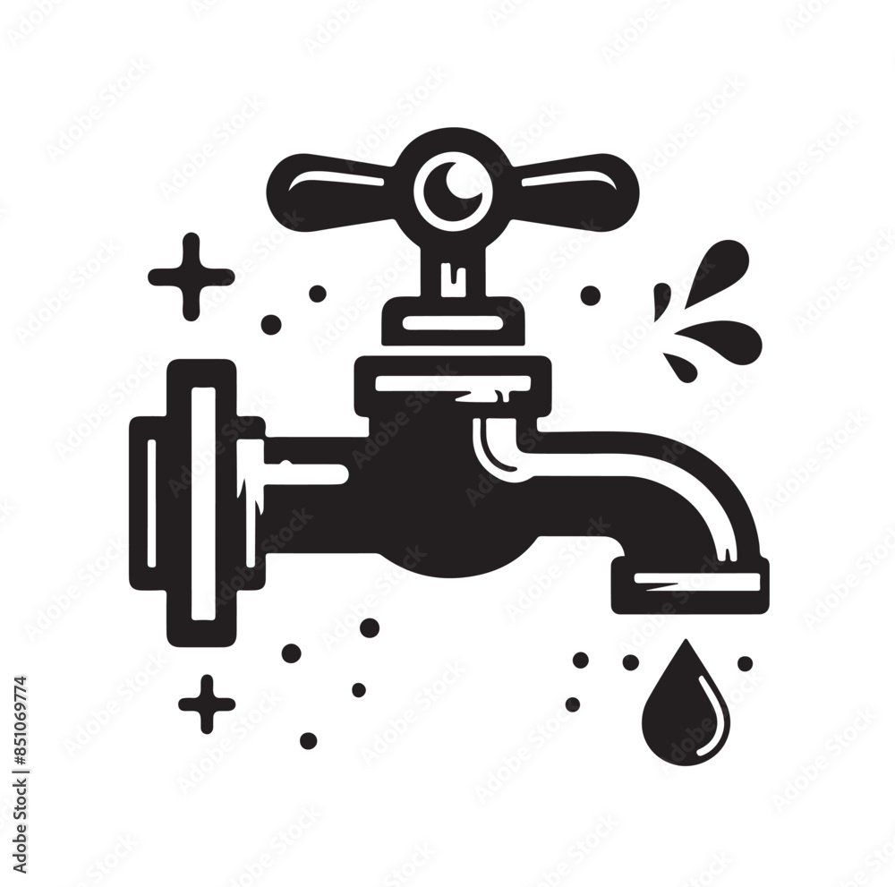 Water tap vector icon Water tap vector icon