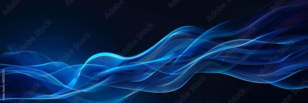 Fototapeta premium Abstract background of blue color with black background. Modern abstract background