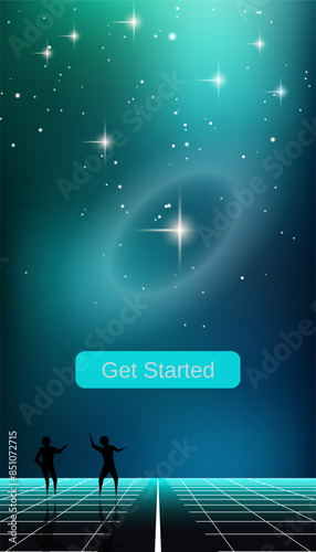 Smartphone vector wallpaper. Night sky vector background