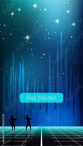 Smartphone vector wallpaper. Night sky vector background

