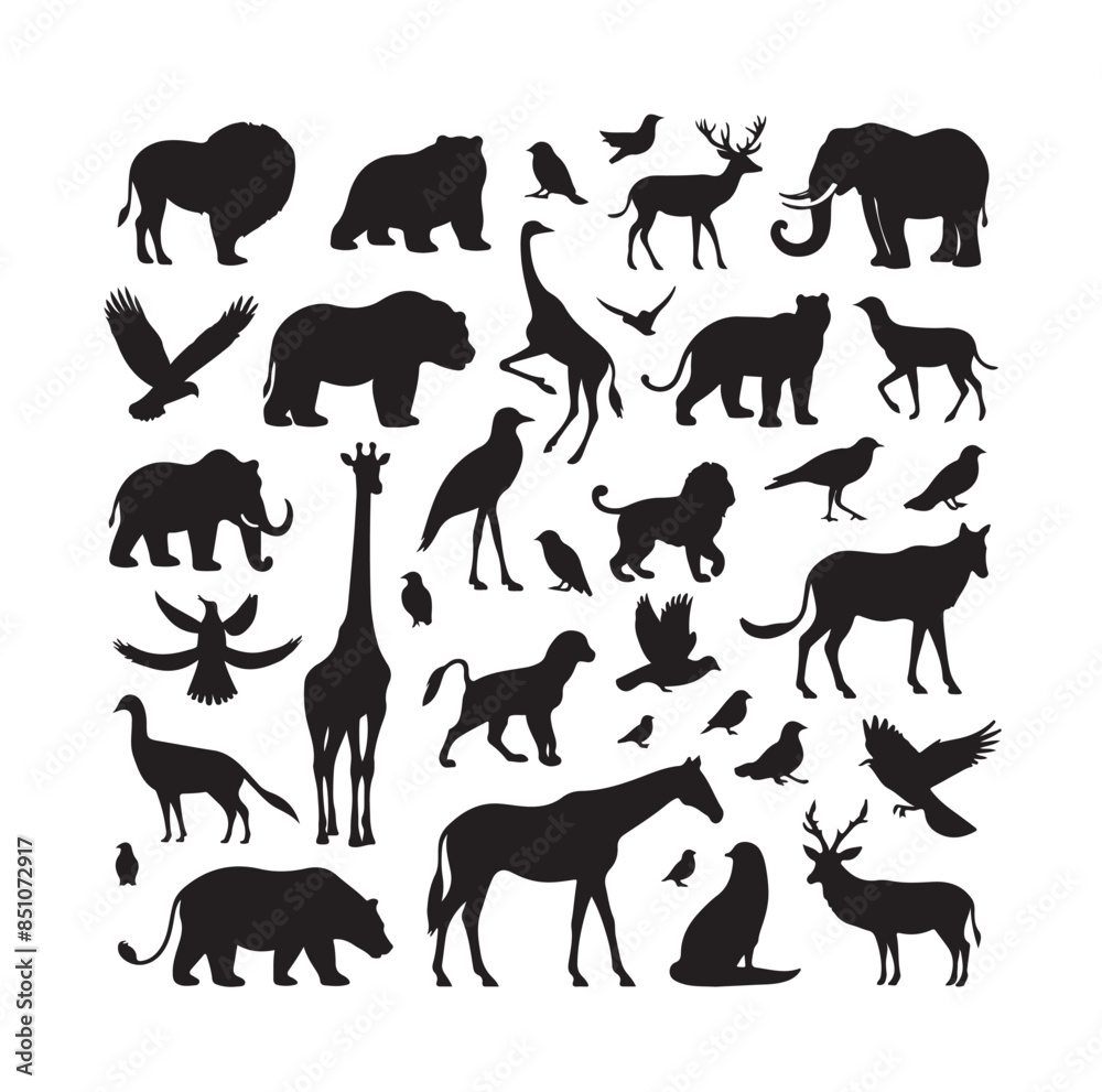 vector set of animals silhouette vector set of animals silhouette