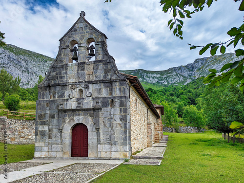 Sanctuary of the Virgen de la Asuncion del Cebrano in the council of Teverga, in the Las Ubiñas-La Mesa Natural Park. Asturias. Spain photo