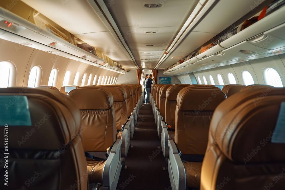 Empty airplane seats on a flight Empty airplane seats on a flight