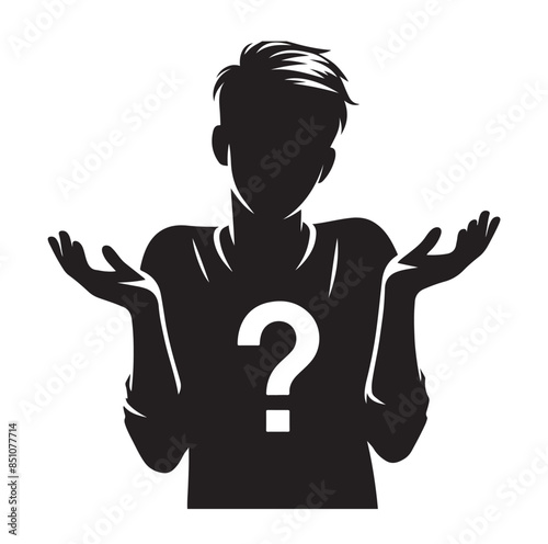 silhouettes of wondering person vector illustration
