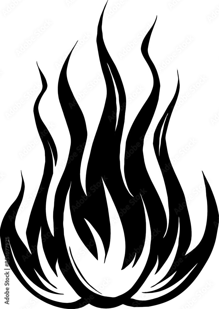 Isolated Fire Vector Silhouette Isolated Fire Vector Silhouette