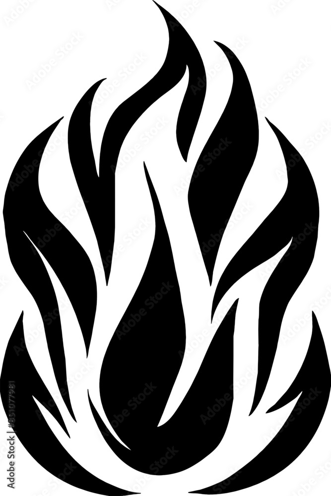 Isolated Fire Vector Silhouette