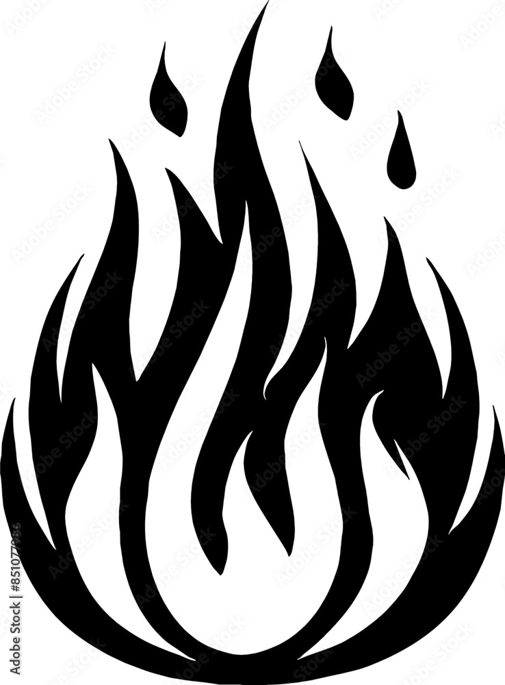 Isolated Fire Vector Silhouette