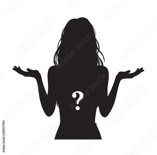 silhouettes of wondering person vector illustration