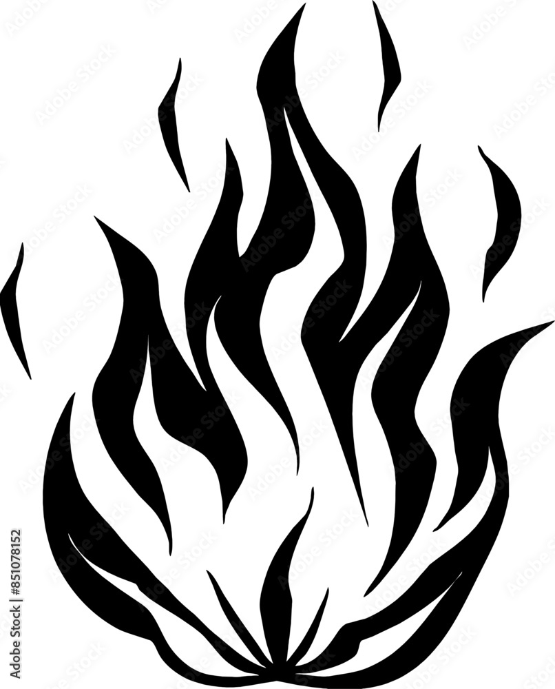 Isolated Fire Vector Silhouette Isolated Fire Vector Silhouette