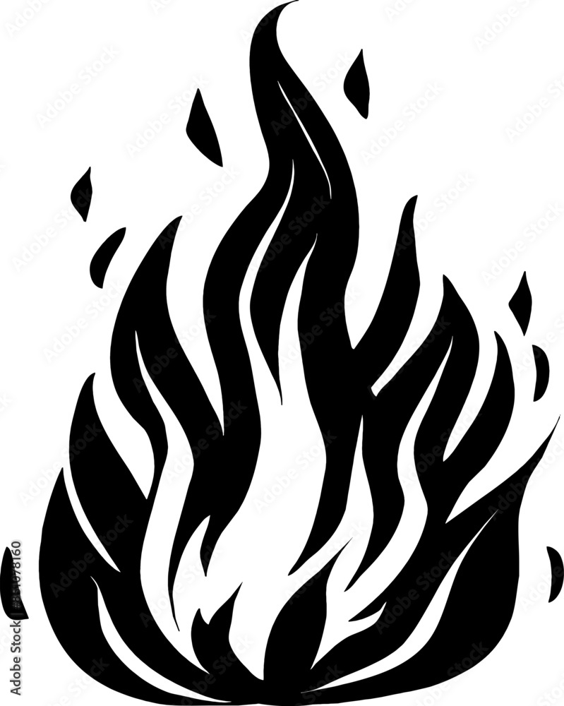 Isolated Fire Vector Silhouette Isolated Fire Vector Silhouette