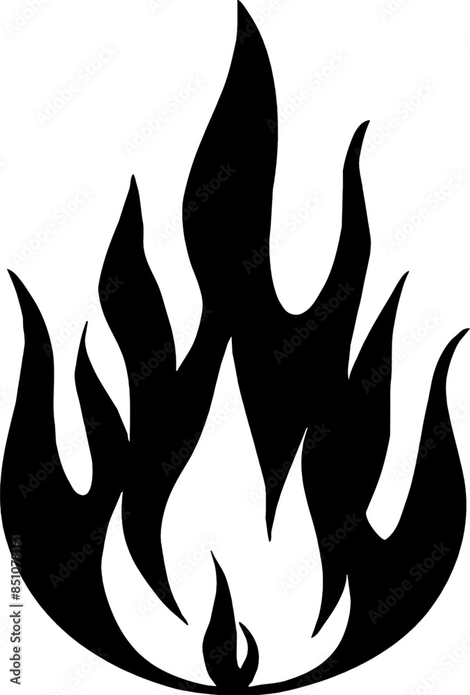 Isolated Fire Vector Silhouette Isolated Fire Vector Silhouette