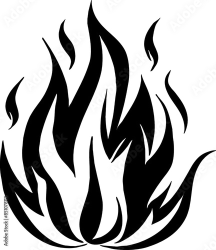 Isolated Fire Vector Silhouette