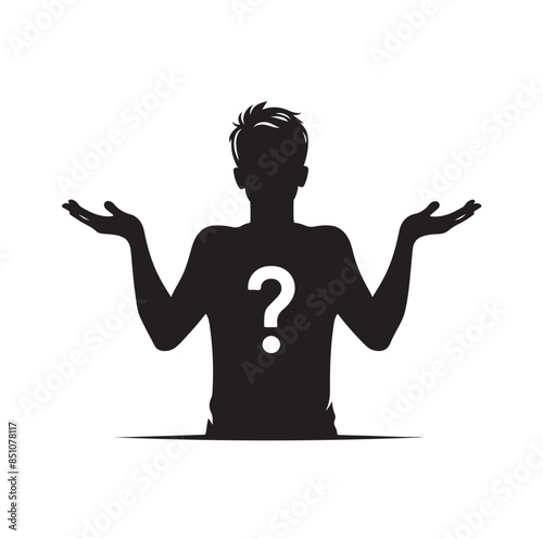 silhouettes of wondering person vector illustration