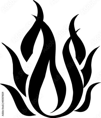 Isolated Fire Vector Silhouette