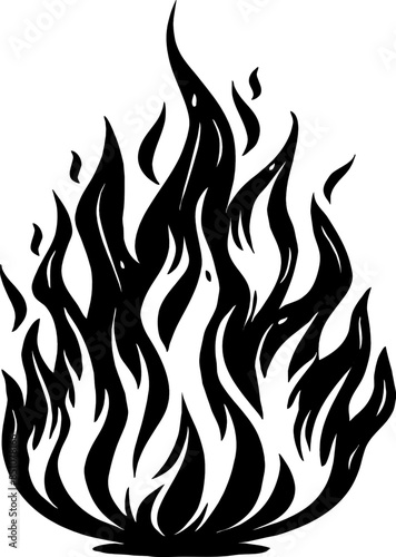 Isolated Fire Vector Silhouette