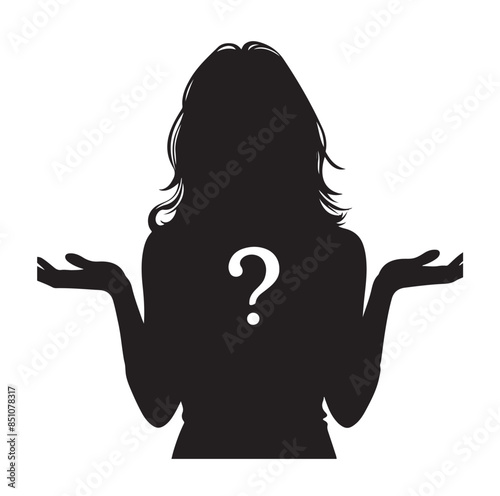 silhouettes of wondering person vector illustration