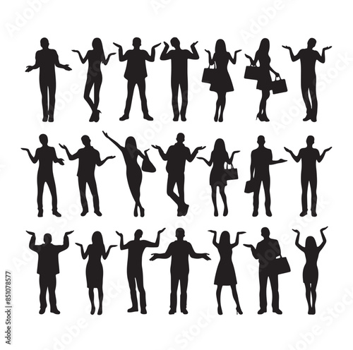 silhouettes of wondering person vector illustration