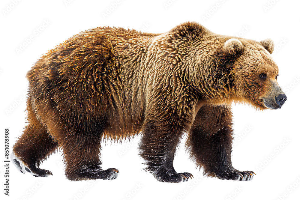 custom made wallpaper toronto digitalView from side of brown bear isolated on white background, transparent background