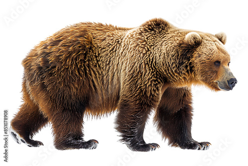 Wallpaper Mural View from side of brown bear isolated on white background, transparent background Torontodigital.ca