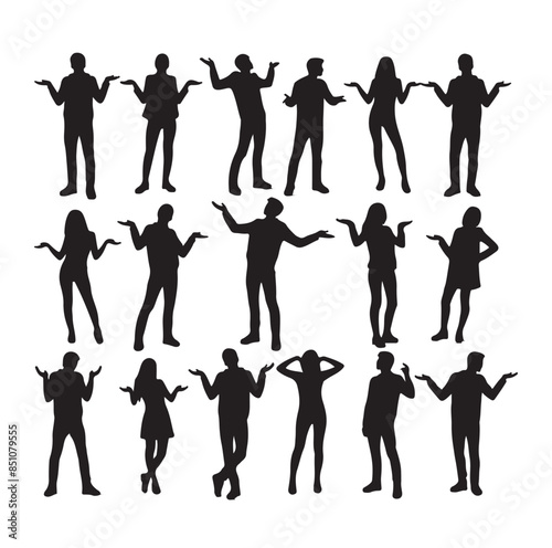 silhouettes of wondering person vector illustration