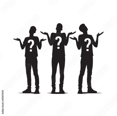 silhouettes of wondering person vector illustration