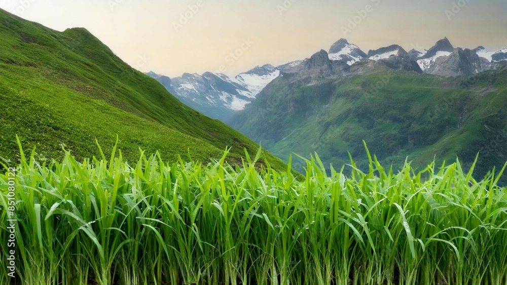 landscape with grass, green grass, vegetable turf in the mountains landscape with grass, green grass, vegetable turf in the mountains